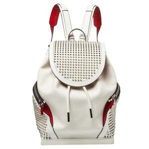 Christian Louboutin White/Red Leather and Rubber Explorafunk Backpack