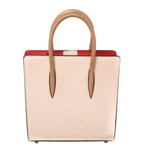 Christian Louboutin Beige Leather Small Paloma Studded Tote
