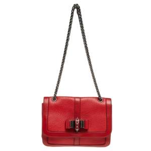 Christian Louboutin Red Leather Sweet Charity Bag