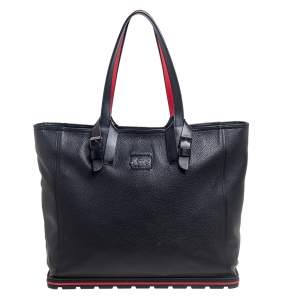 Christian Louboutin Black Leather Kabiker Tote