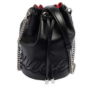 Christian Louboutin Black Leather Marie Jane Bucket Bag