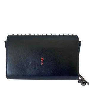 Christian Louboutin Black Leather Studded Small Flap Shoulder Bag