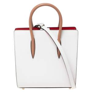 Christian Louboutin White Leather Small Paloma Tote