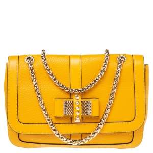 Christian Louboutin Yellow Leather Small Sweet Charity Shoulder Bag