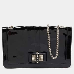 Christian Louboutin Black Patent Leather Sweet Charity Shoulder Bag