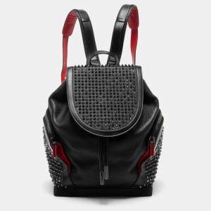 Christian Louboutin Black/Red Leather and Rubber Explorafunk Backpack