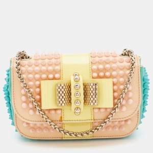 Christian Louboutin Multicolor Patent Leather Mini Spiked Sweet Charity Crossbody Bag