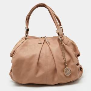 Christian Louboutin Beige Leather Zip Satchel