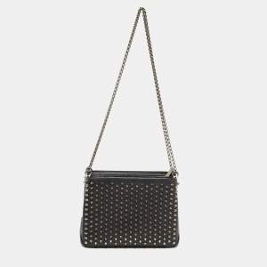 Christian Louboutin Black Leather Triloubi Chain Shoulder Bag