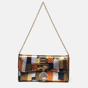 Christian Louboutin Multicolor Python Riviera Chain Clutch