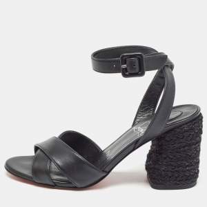 Christian Louboutin Black Leather Summer Mariza Sandals Size 36