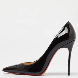 مملوكة مسبقًا Christian Louboutin Black Patent Leather Pigalle Pointed Toe Pumps Size 40.5