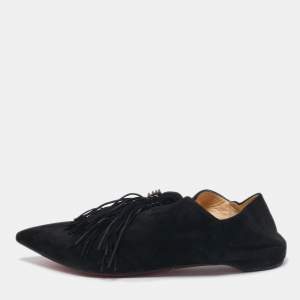 Christian Louboutin Black Suede Medinana Flats Size 37.5