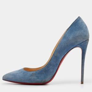 Christian Louboutin Blue Suede Pigalle Follies Pumps Size 39