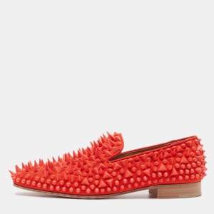 Christian Louboutin Red Suede Spike Smoking Slippers Size 40