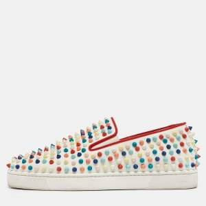 Christian Louboutin Multicolor Leather Roller Boat  Sneakers Size 40