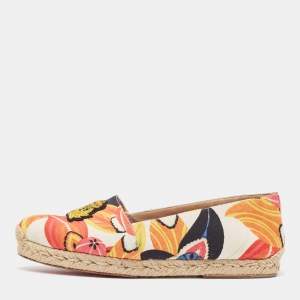 Christian Louboutin Multicolor Printed Canvas Espadrille Loafers Size 41