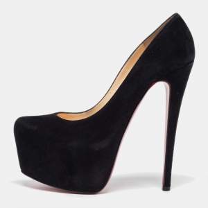 Christian Louboutin Black Suede Daffodile Pumps Size 38.5