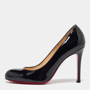 Christian Louboutin Black Patent Leather Simple Pumps Size 35