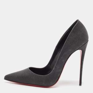 Christian Louboutin Black Glitter So Kate Pumps Size 39