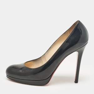Christian Louboutin Black Patent Leather Simple Pumps Size 37
