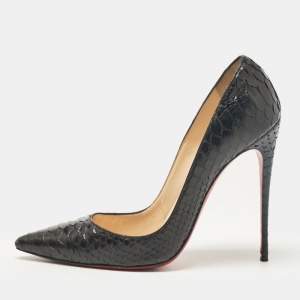 Christian Louboutin Black Python So Kate Pumps Size 41