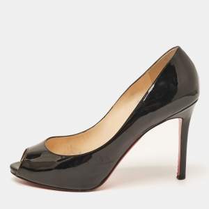 Christian Louboutin Black Patent Leather Flo Pumps Size 40