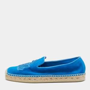 Christian Louboutin Blue Suede Nanou Orlato Espadrille Flats Size 38