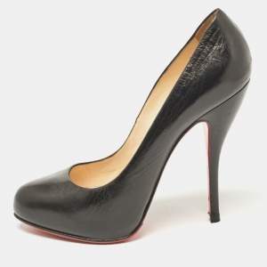 Christian Louboutin Black Leather Rolando Pumps Size 38