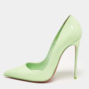 Christian Louboutin Green Patent Leather So Kate Pointed Toe Pumps Size 40