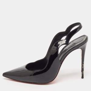 Christian Louboutin Black Patent Leather Hot Chick Pumps Size 38.5