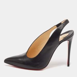 Christian Louboutin Black Leather Rivafish Pumps Size 38.5