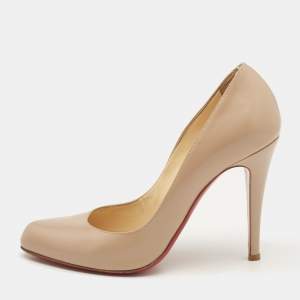 Christian Louboutin Beige Leather Decollete 868 Pumps Size 37