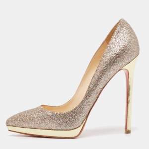 Christian Louboutin Multicolor Glitter Pigalle Plato Pumps Size 37.5