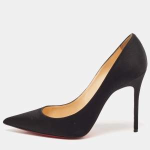 مملوكة مسبقًا Christian Louboutin Black Satin So Kate Pumps Size 38.5
