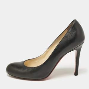 Christian Louboutin Black Leather Simple Pumps Size 37