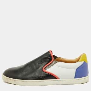 Christian Louboutin Multicolor Leather Pik Boat Slip On Sneakers Size 40.5