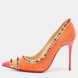 Christian Louboutin Multicolor Patent Leather and Suede Malabar Hill Pumps Size 38