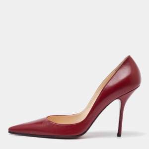 Christian Louboutin Dark Red Leather Kate Max Pumps Size 38.5