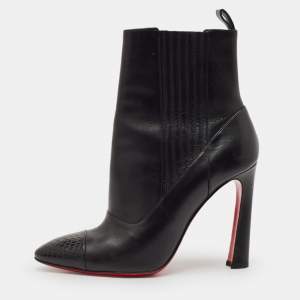 Christian Louboutin Black Leather Me In The 90s Ankle Length Boots Size 39