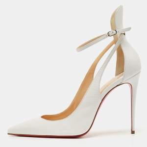 Christian Louboutin White Leather Mascara Pumps Size 39