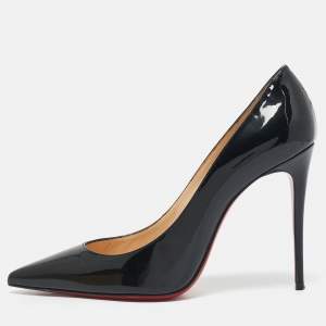 Christian Louboutin Black Patent Leather Kate Pumps Size 37.5