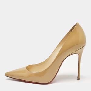 Christian Louboutin Beige Patent Leather Kate Pumps Size 36
