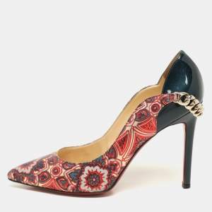Christian Louboutin Multicolor Printed Leather Dorepi Pumps Size 39