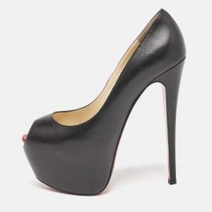 Christian Louboutin Black Leather Highness Pumps Size 39.5