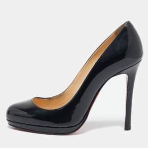 Christian Louboutin Black Patent Leather Filo Pumps Size 36