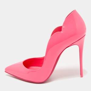 Christian Louboutin Pink Patent Leather Hot Chick Pumps Size 37