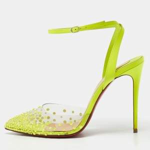 Christian Louboutin Green PVC Spikaqueen Pumps Size 37