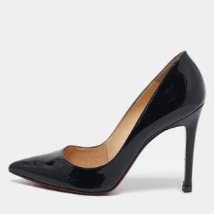 Christian Louboutin Black Patent Leather Pigalle Pumps Size 38
