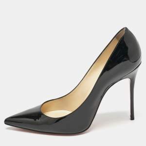 Christian Louboutin Black Patent Leather Decollete Pumps Size 40.5